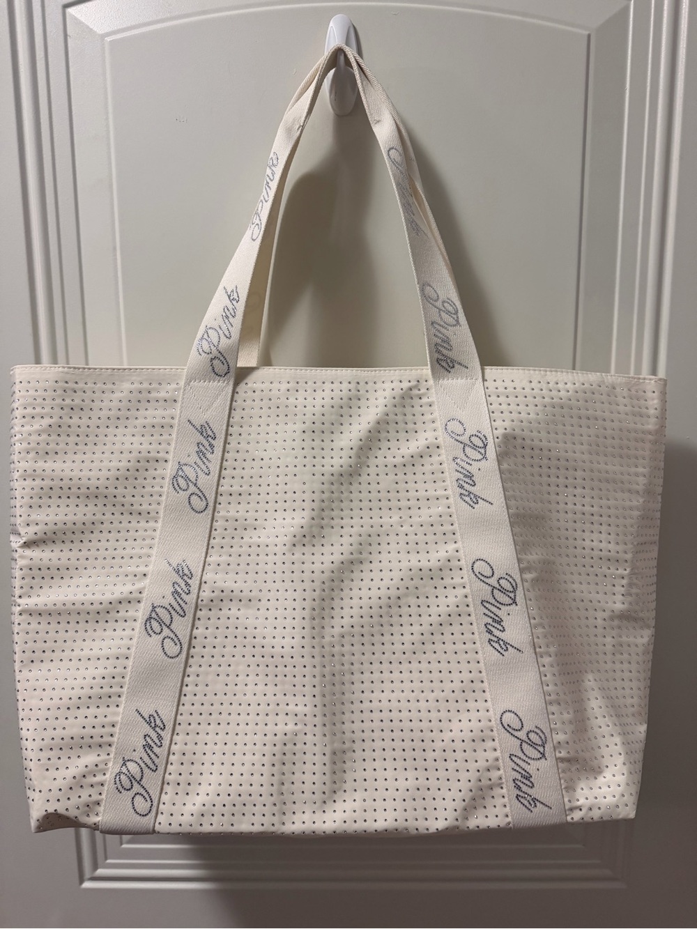 PINK Victoria's Secret Rhinestone Tote with Logo Straps